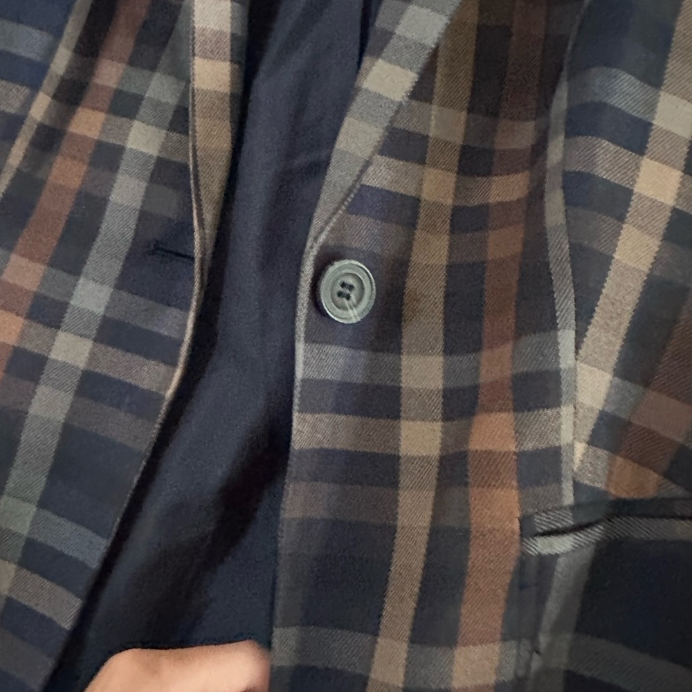The Limited Navy and Brown Plaid Blazer - Picture 7 of 8
